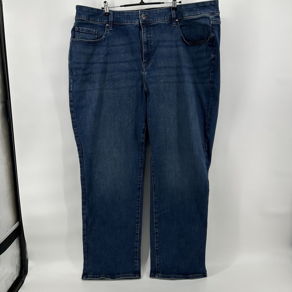 Lane Bryant‎ Curvy Fit Womens 26 High Rise Straight Leg Stretch Dark Wash Jeans